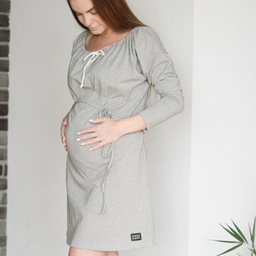 praktyczna sukienka ciążowa szara